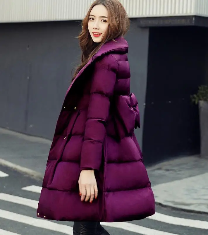 

Woman Winter Jacket Coat 2018 Fashion Cotton Padded Jacket Long Hood Slim Parkas Plus Size Thicken Female Outerwear 1827