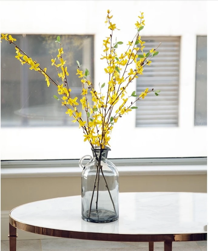 

100cm single branch artificial ground long winter jasmine flower Plum blossom arrangement home wedding decorative silk flowers