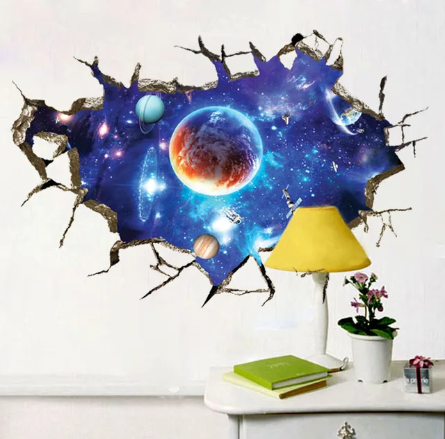 3D Galaxy Wall Stickers Home Decor Cosmic Space Wall Stickers For Kids Rooms Decoration tickers