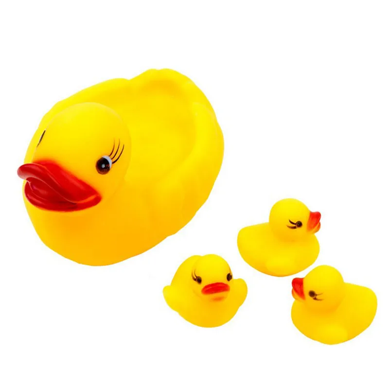 Маленькая желтая утка плавающие игрушки tweak звук под названием детская Ванна игрушка сдавливаемая кольцо игрушка
