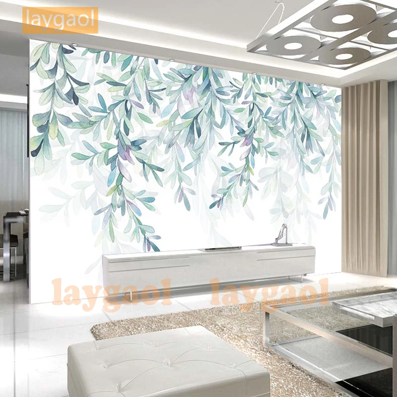 

Custom photo 3d wallpaper Non-woven mural 3d wall murals wallpaper for walls 3 d European hand painting greem leaf room painting