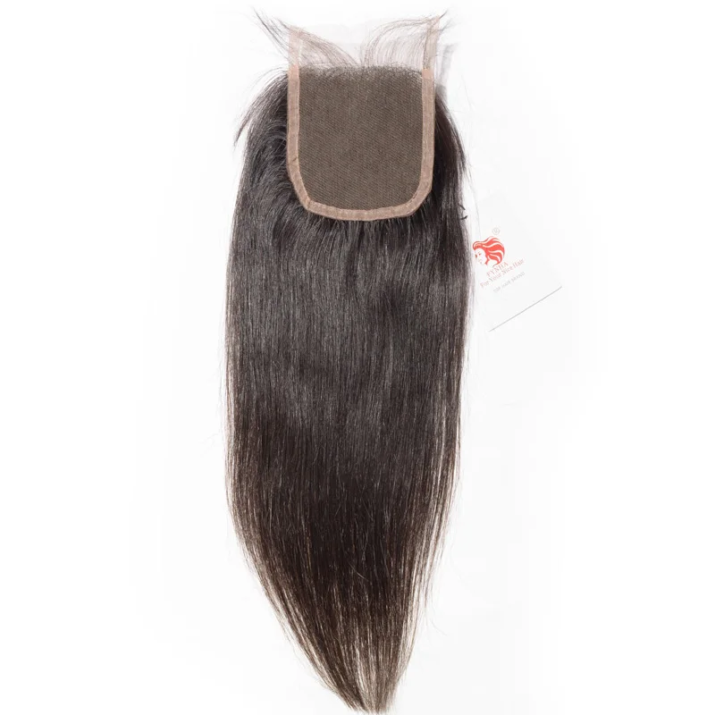 [FYNHA] Indian Virgin Straight Hair Weave 3 Bundles With Lace Closure Human Hair Extensions