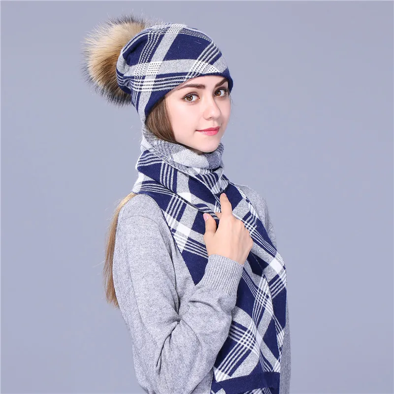 Xthree шерстяной шарф толстый двухслойный теплый зимний шерстяной вязаный шарф для девочек и женщин - Цвет: navy