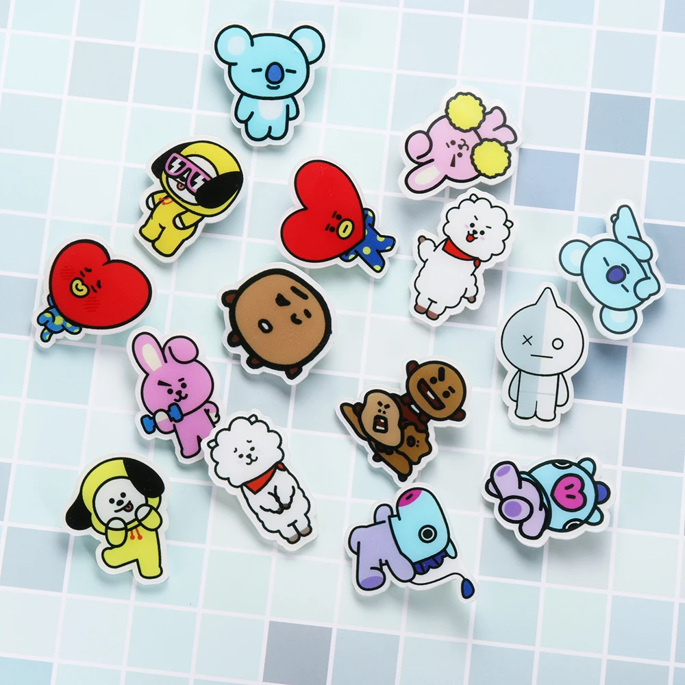 

1PC Cartoon Women Kpop Bangtan Boys Album Brooch Pin Badge Accessories For Clothes Hats Clips Corsages Brooch Bijouterie