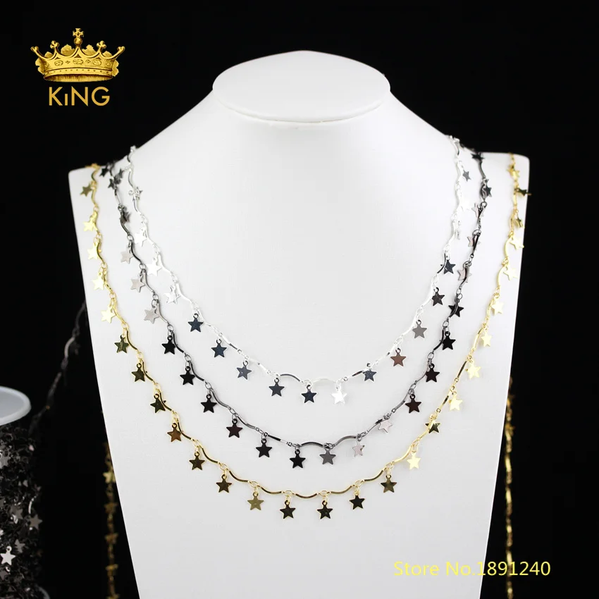 

NEW Rosary Chains Fine Jewelry,5meters Healing Star Charms Copper Plated Chains,Copper Chains Beading Necklace Findings ZJ229