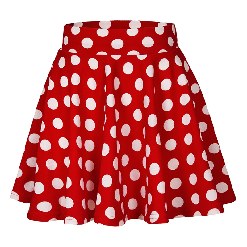 

Urban CoCo Women's Basic Versatile Stretchy Flared Casual Polka Dots Mini Skater Skirt