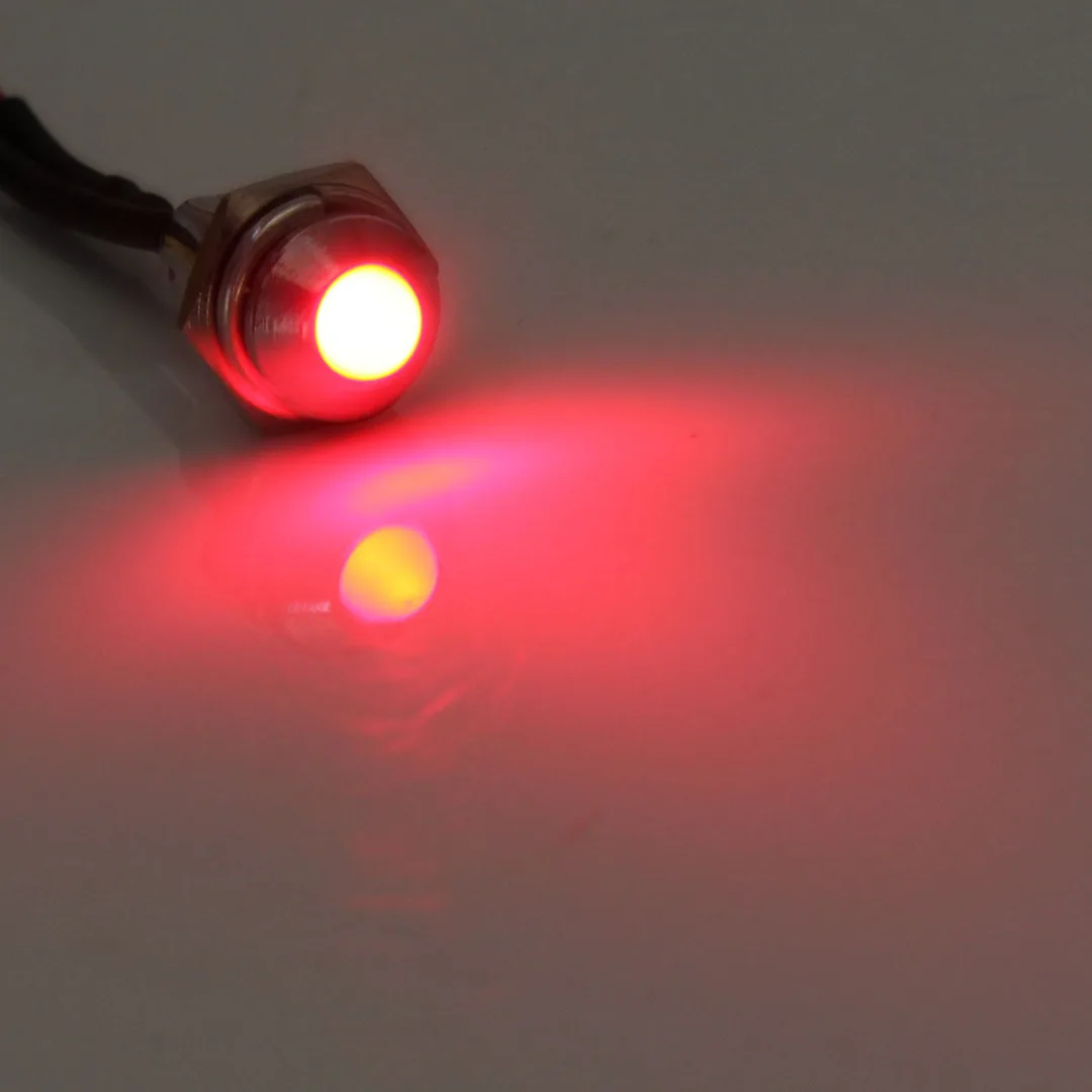 1pcs 12V 8mm Metal Waterproof Car Truck LED Indicator Pilot Dash Light Lamp