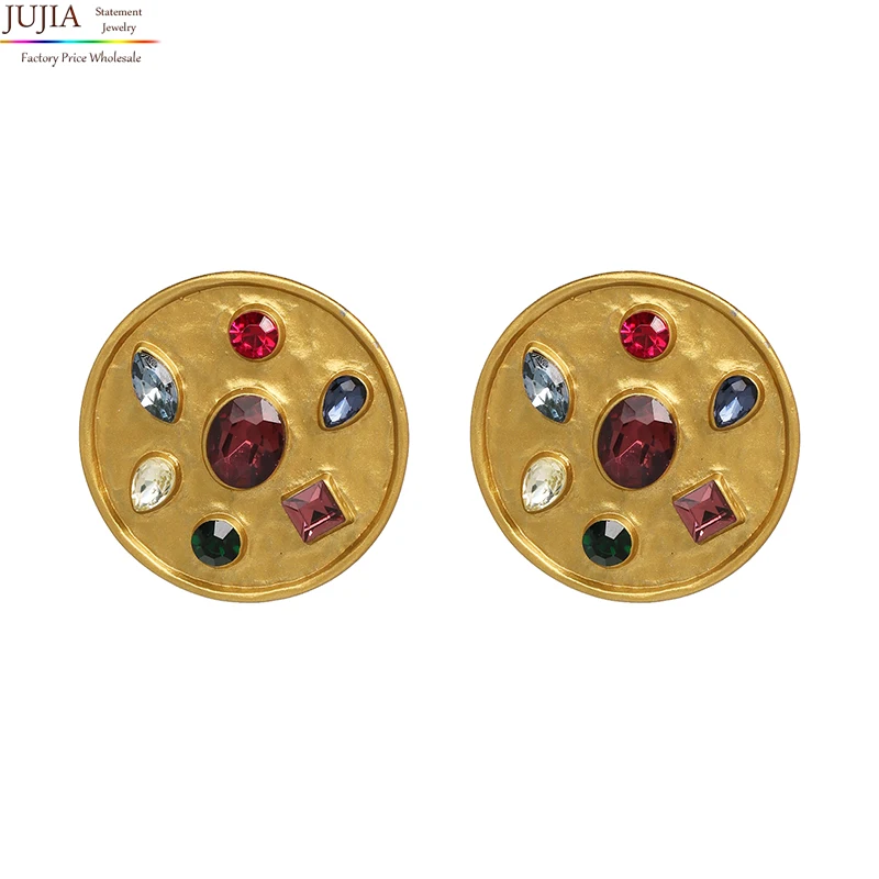 

JUJIA new 5 colors wholesale vintage design crystal earrings fashion women statement Earrings for women fashion EARRINGS