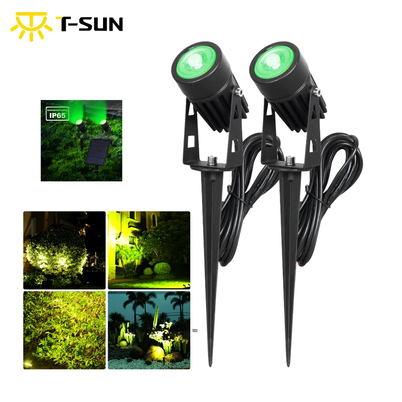 Us 30 23 37 Off T Sun Waterproof Ip65 Outdoor Garden Led Solar Green Spotlight Super Brightness Lawn Lamp Landscape Decoration Spot Light In