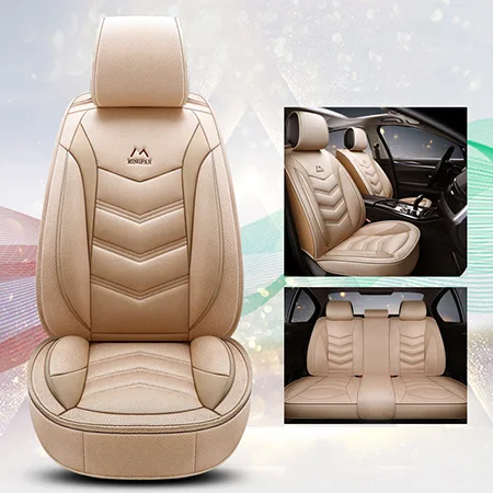 Beige Standard Передний+ задний) Универсальный Лен автомобиля чехлы на сиденья для Byd f3 g3 g6 l3 s6 f6, jac j3 j6 s2 s3 s5 2010 2009 2008 2007 - Название цвета: Beige Standard