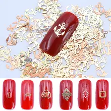 200 шт./упак. золотой полый хлопья блестки ногтей инсет Блестки Дизайн ногтей украшения