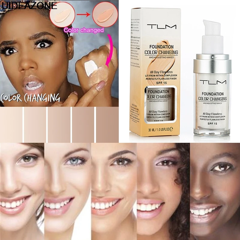 

30ml Color Changing Liquid Foundation Makeup Moisturizer Change To Your Skin Tone Makeup Change Concealar By Just Blending