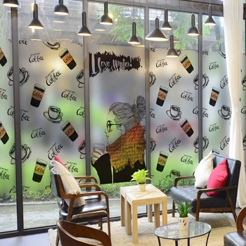 

Scrub Glass Sticker Paper Sticker Cafe Tea Room Store Anti Privacy Privacy Opaque Glass Decorative Film -86