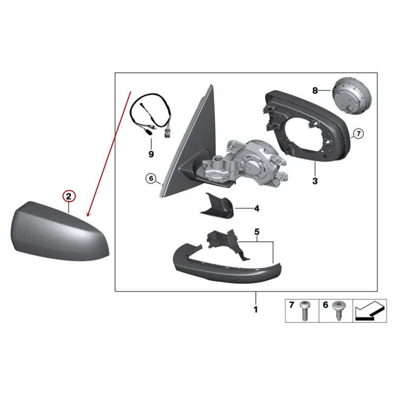 Автомобильное боковое зеркало передней дверцы крышка подходит для X5b mw2008-2013 X6 заднего зеркала корпус черный корпус зеркальная оболочка рамка Крышка