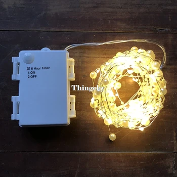 

waterproof Battery Pearl LED Glimmer copper wire String lights Fairy Lights for Wedding Home Party Christmas Decorations