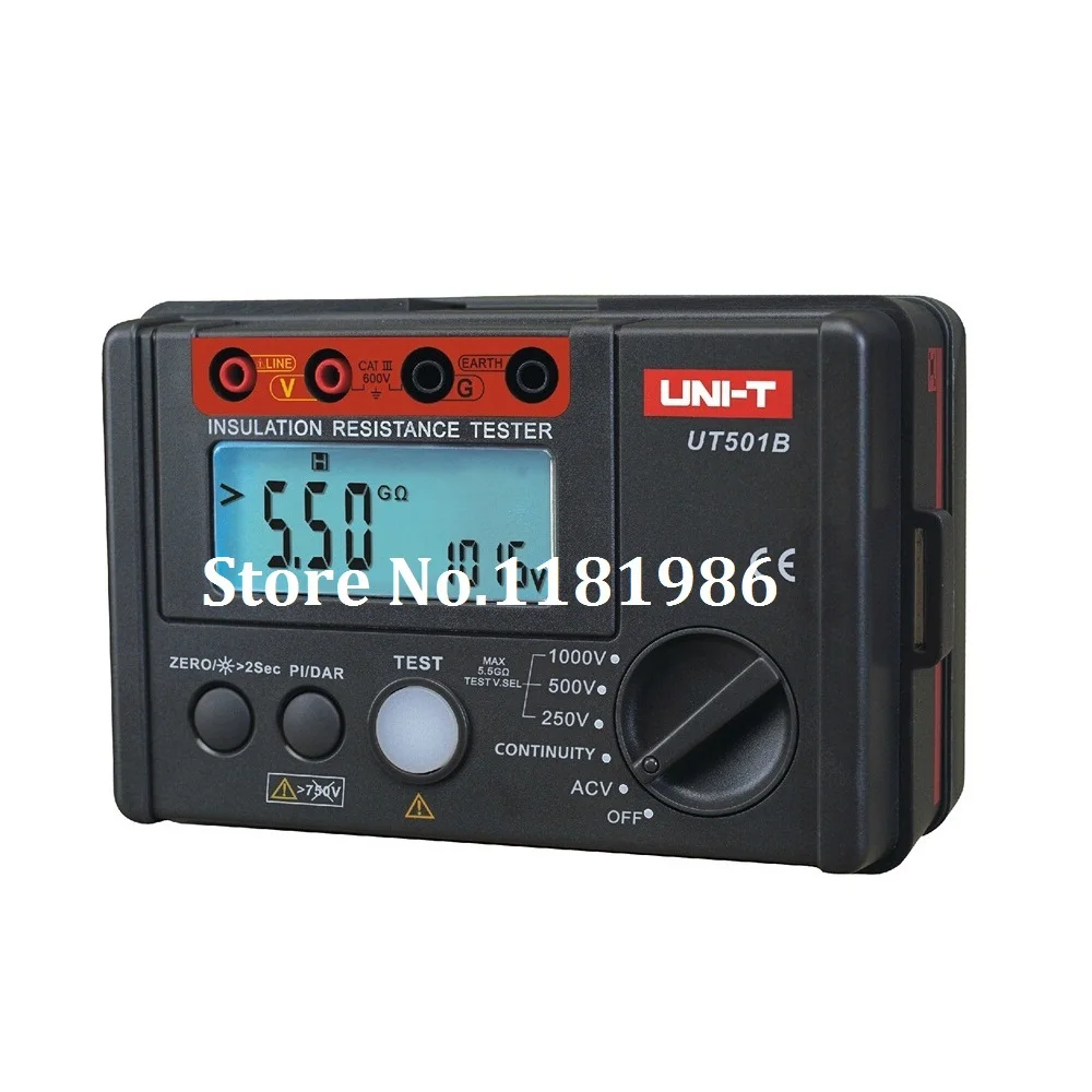 

UNI-T UT501B Digital Insulation Resistance Testers Ground Meter Megohmmeter Voltmeter w/LCD Backlight Earth Tester Megger