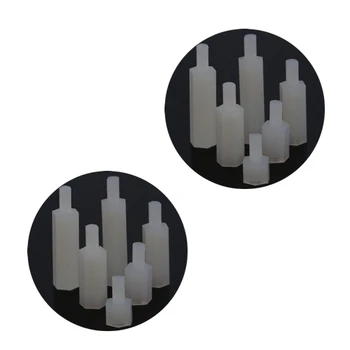 

100Pcs M3*35/40/45/50mm+6 Male Nylon Hexagonal Cylindrical Pillars Nuts Bolt