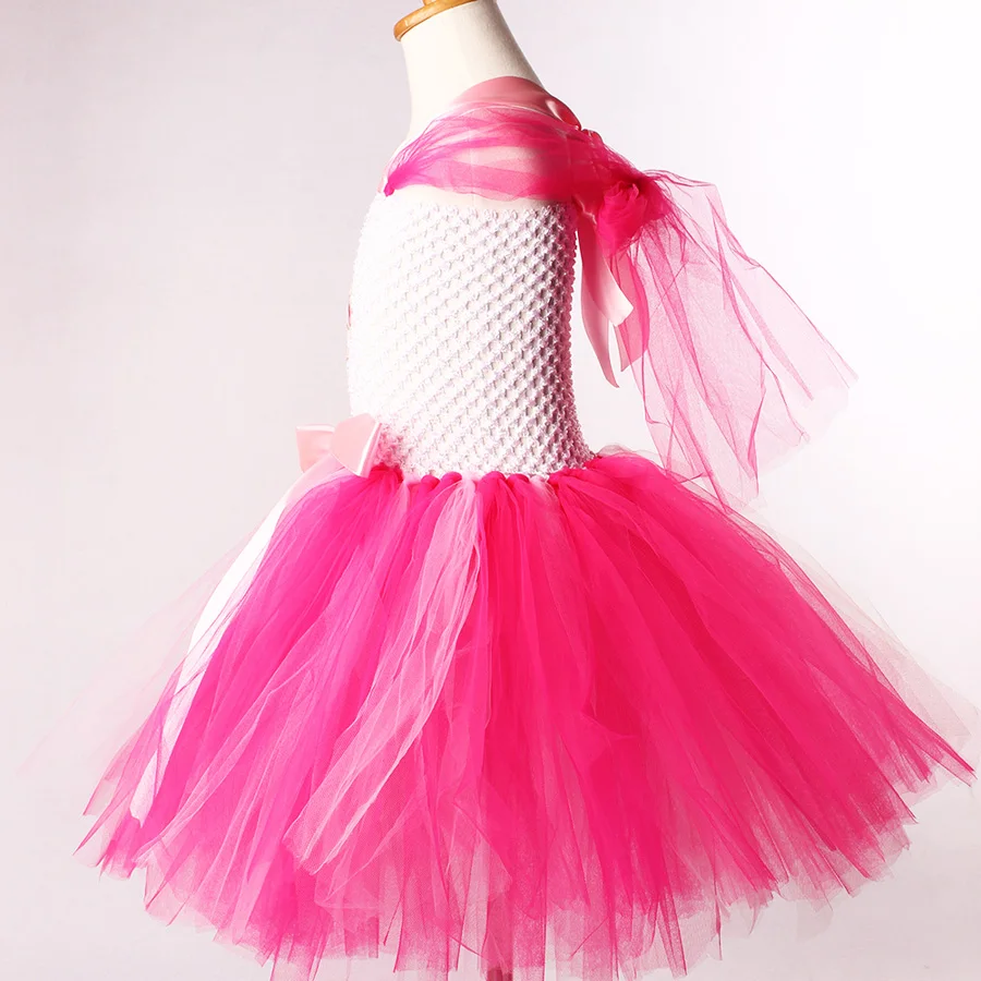 Kids Girls Flamingo Tutu Dress Sleeveless Summer Party Tulle Gown Girl Princess Fancy Fluffy Dress for Birthday Photo Clothing (23)