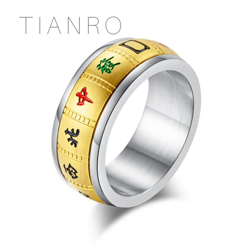 

TIANRO AliExpress Explosion Jewelry Men's Rings Europe and America Creative Life Tree Retro Titanium Steel Rings