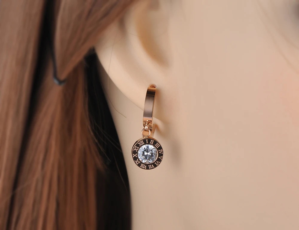 Lokaer Classic Round 2Ct Cubic Zirconia Pendant Necklace Earrings Ring Jewelry Sets Titanium Steel For Valentine’s Day SE007R