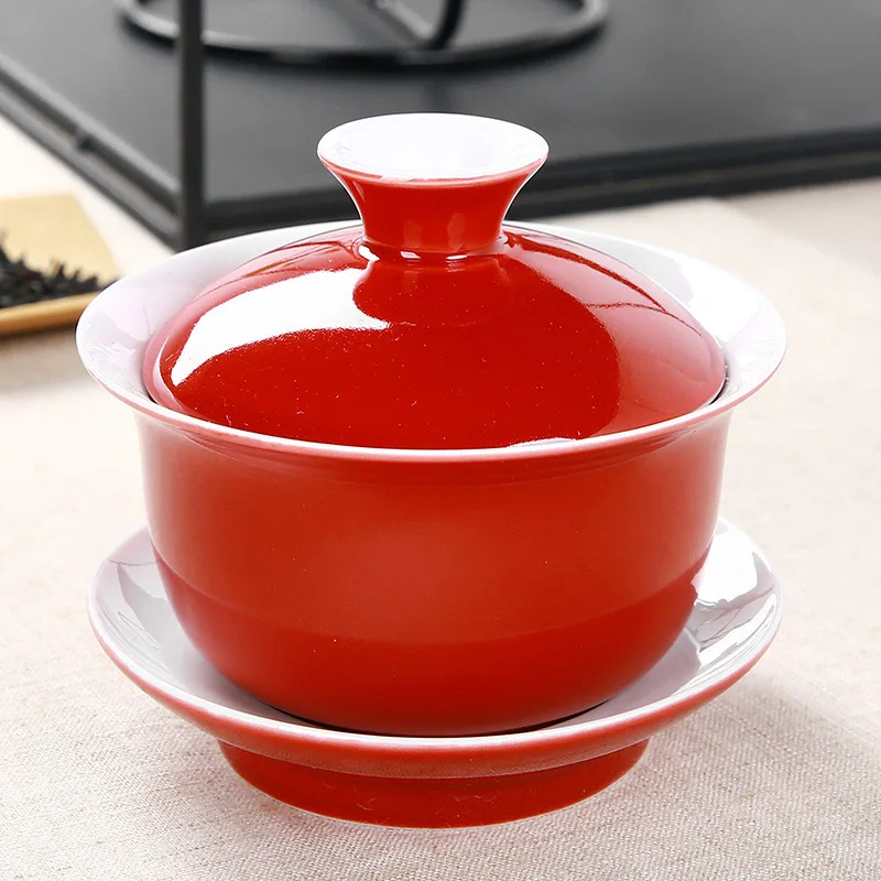 Индиго глазурь керамическая чашка для чая, голубой gaiwan чайный фарфоровый горшок набор чайник для путешествий ручная роспись красная чаша чайный набор 150 мл - Цвет: 01