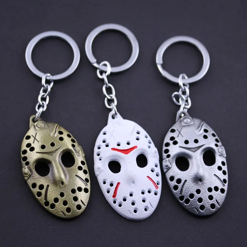 

M2 Horror Movie Friday The 13th Mask Keychain Jason Hockey Metal Mask Keyring Black Friday Cosplay Jewelry 3 Color For Choosing