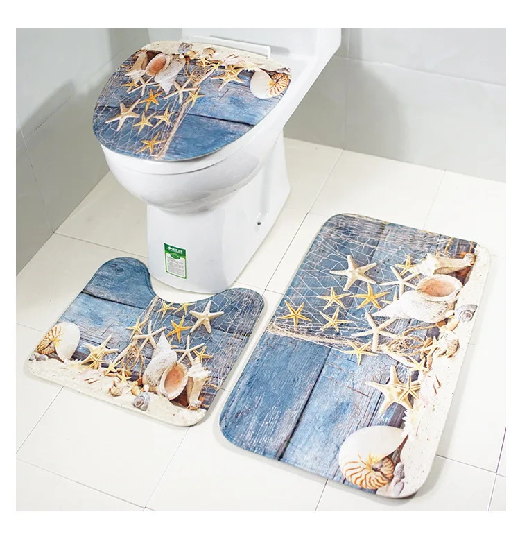 3 шт./компл. Набор ковриков для ванной коврик для туалета океан мир фланелевые противоскользящие банные коврики ковер домашний декор Товары для ванной комнаты Tapete Banheiro