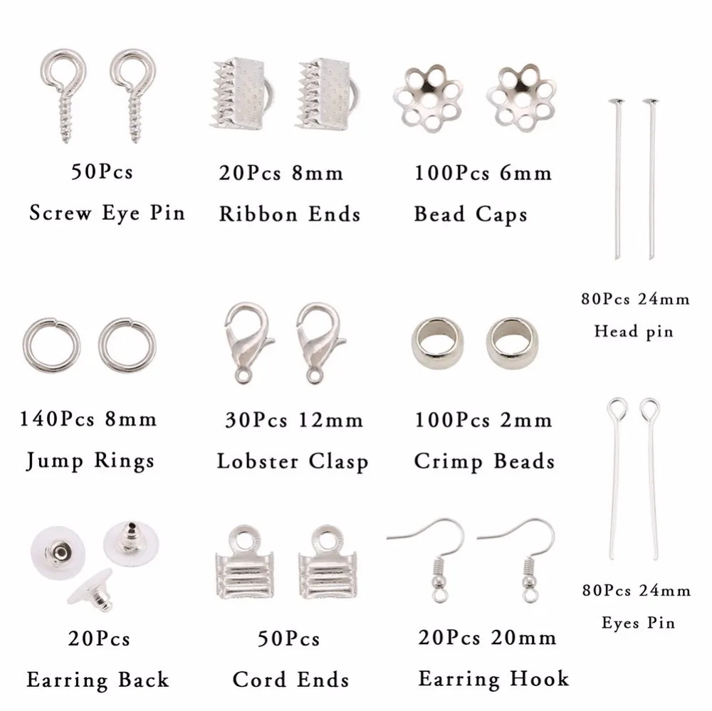 Gold and Silver EuTengHao 1314pcs Open Jump Rings and Lobster Clasps Jewelry Repair Tools Kit Jewelry Making Supplies Kit Jewelry Finding Kit for Necklace Repair with Jewelry Making Accessories
