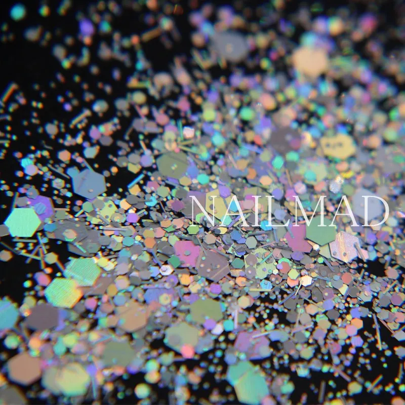 3ml/box Nail Art Glitter Mix Hexagon Acrylic Glitter Mixes Nail Sequins Holographic Glitter Nail Art Decorations