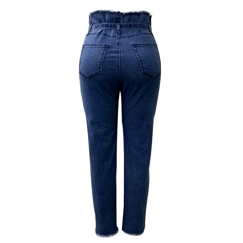 Jeans Women High Waist Boyfriend Jeans Skinny Jeans Sashes High MOM Jeans Casual Black Sexy Denim Pencil Pants Plus Size Female