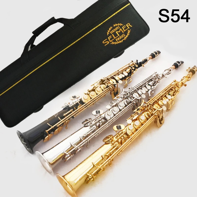 

France Brand Saxophone Soprano Selma 54 B black silver gold Sax Soprano Musical Instruments Professional with case Accessories