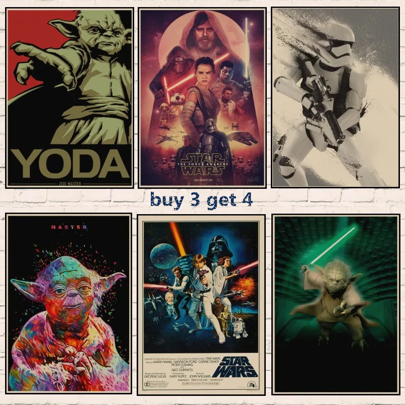 

Vintage Star Wars Poster Retro Art Classic Posters House Decorated Star Wars Kraft Posters Wall Stickers room decoration A1