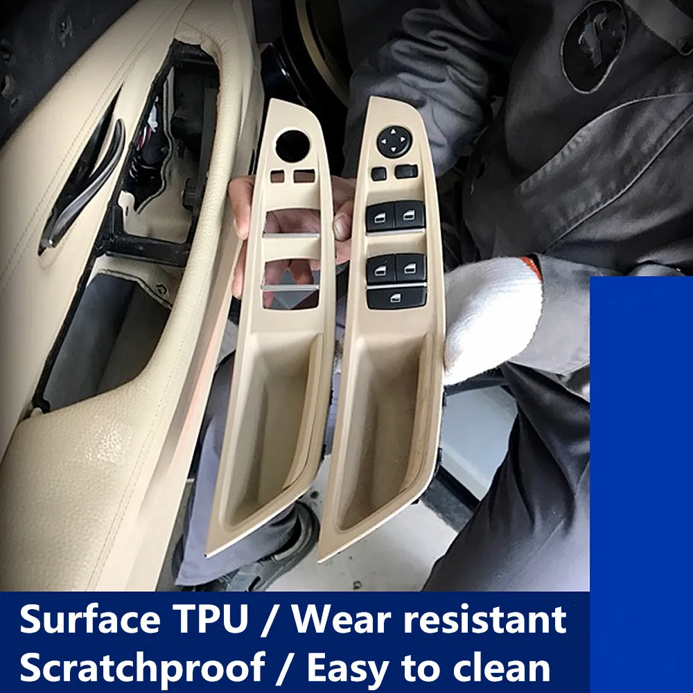 

1pc For BMW 5 series F10 F11 F18 LHD Car Interior Left Front Door Handle Panel Driver's Seat Button Switch Frame Storage Box