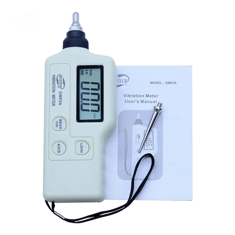 

GM63A Digital Vibration Meter Mechanical fault detector Vibrometer Analyzer Acceleration Velocity Equipped with AC Output