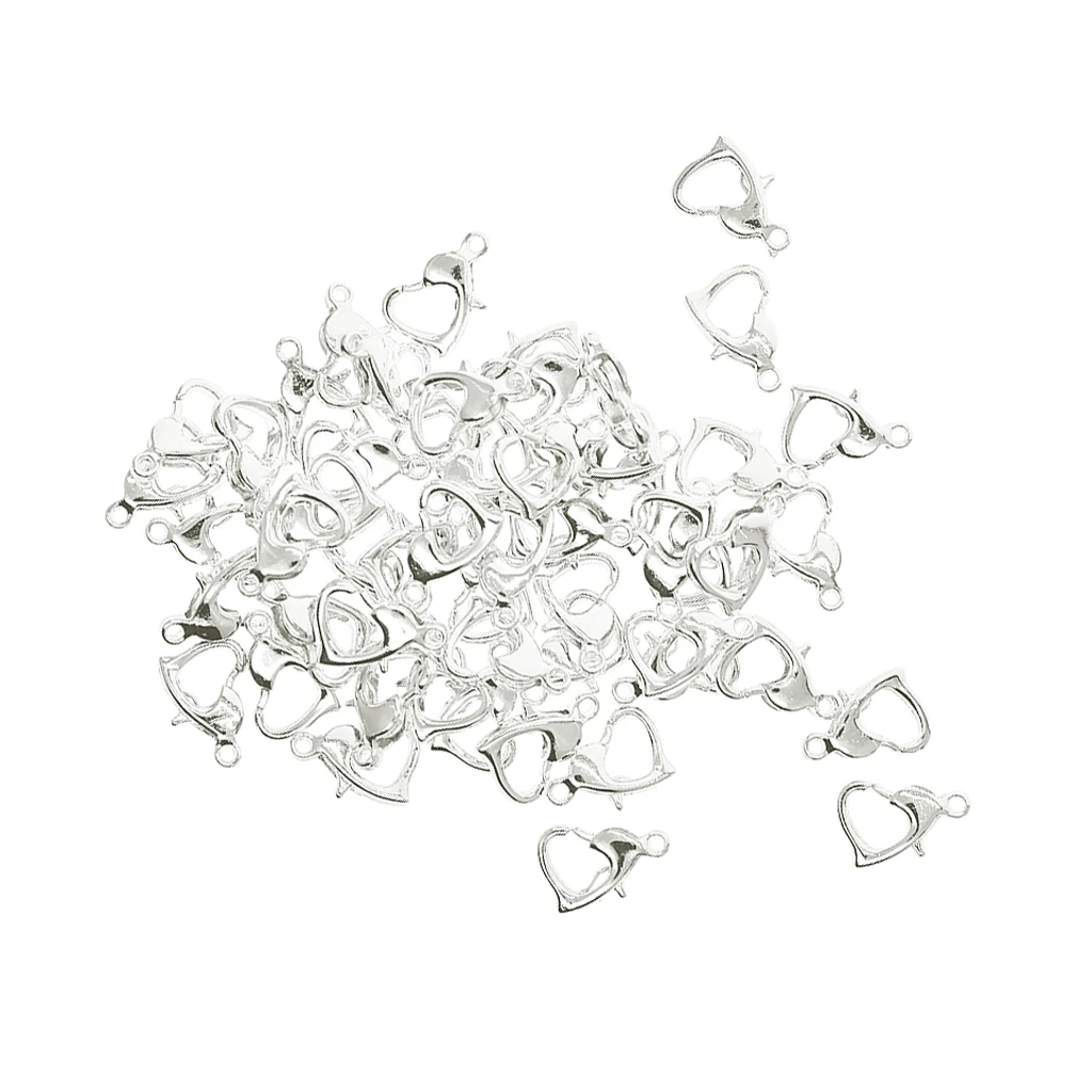 20 Pieces Novelty Heart Shaped Lobster Claw Clasps Fastener Hook For Necklace Bracelet Chain Jewelry Findings DIY Handmade Craft