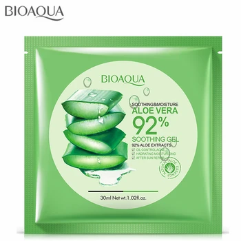 

3Pcs/lot Aloe Vera Gel Facial Mask Moisturizing Oil Control Shrink Pores Soothing Sun Repair Face Skin Care Acne Treatment Masks