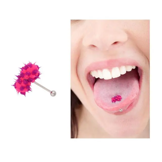 Nail Piercing Hoop 1pc tongue piercing ring medical shock body colorful vibrate nail barbell jewelry belly button navel piercing bar body jewelry