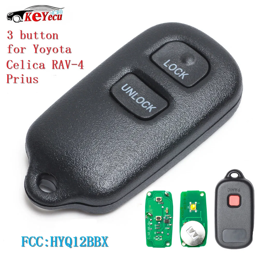 KEYECU Keyless Entry 3 Button Remote Car Key Fob for Toyota Celica Echo