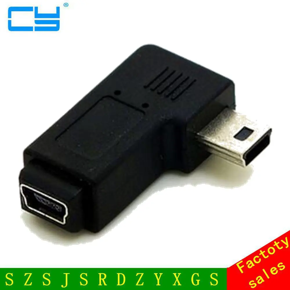 

2 шт./лот под прямым углом 90 градусов мини-usb «штырь» на мини-usb «мама»