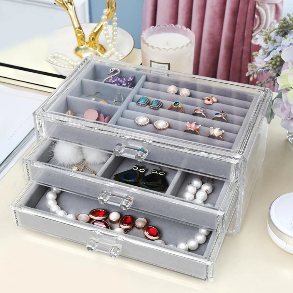 

Plastic Jewelry Storage Box Display Ear Jewellery Stand Storage Case Earring Holder High Quality New Fasion Showcase Stand Box
