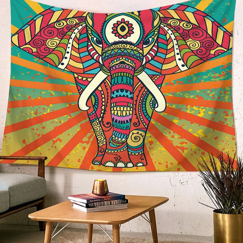 

Bohemian Indian Hippie B Oho Mandala Elephant Tapestry Wall Hanging Large For Bedroom Dorm Decoration Wall Cloth Tapestries