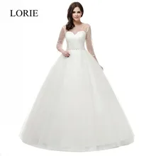 Classy Ball Gown Wedding Dresses Real Photo 2016 Vestidos De Noiva Lace Up Back Crystal Sexy Women Bridal Dresses 3/4 Sleeves