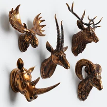Home Furnishing resin deer head animal head hanging wall of the living room decoration head rhinoceros statue sculpture estatua