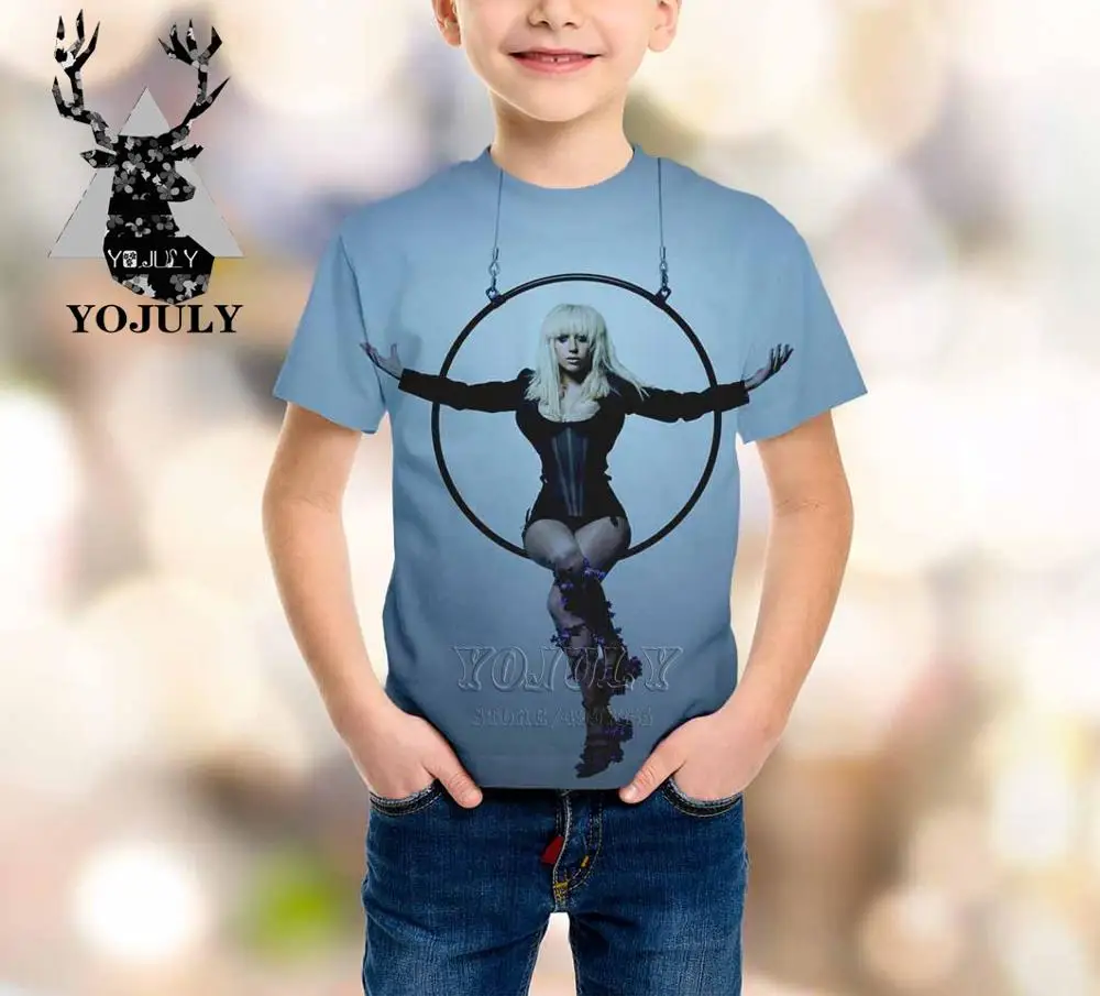 YOJULY Lady Gaga harajuku/детская одежда с 3d принтом для маленьких мальчиков и девочек-подростков детская футболка Лидер продаж, модные футболки Modis A346 - Цвет: 4