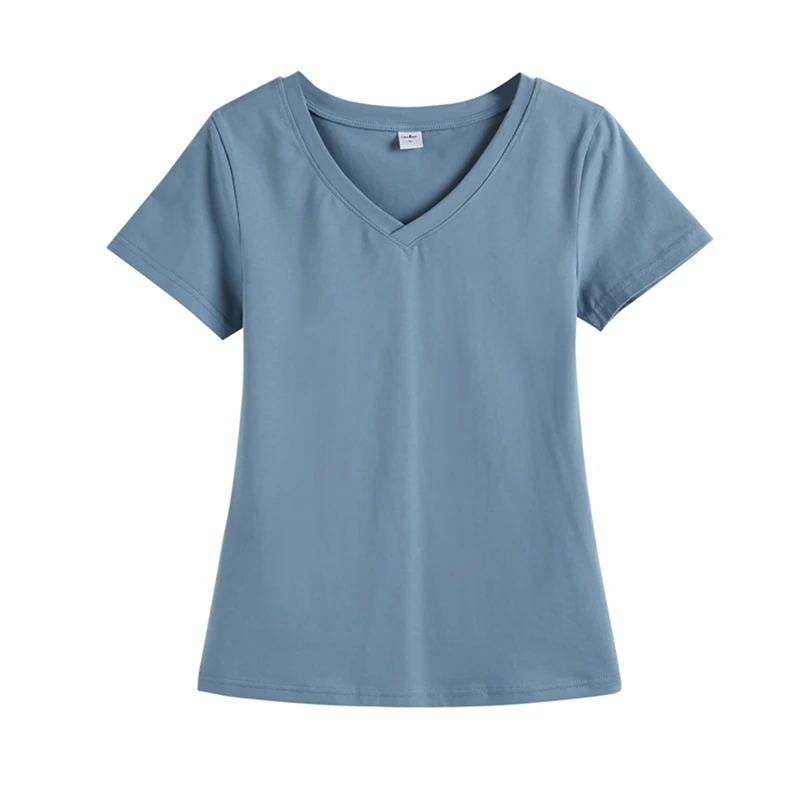 GIGOGOU, одноцветная Женская футболка из 98% хлопка, S-3XL размера плюс, женская футболка, облегающая, летняя, короткая, женская футболка