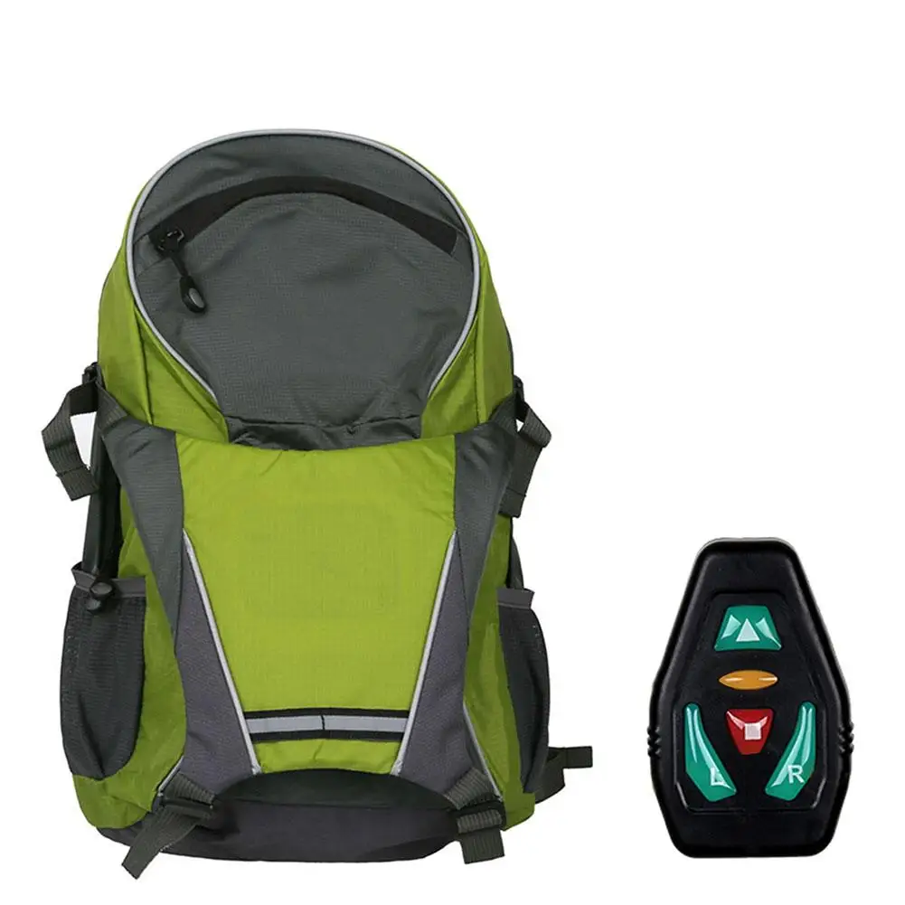

Wireless Remote Control 30pcs LED Reflective Cycling Backpack 18L Big Capacity Outdoor Bicycle Bag With Safety Turn Signal Vest