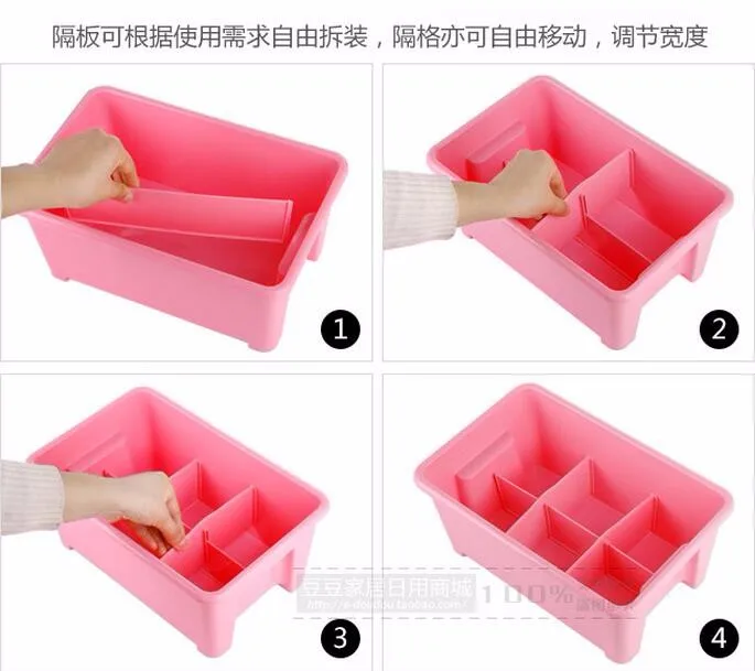 Multifunctional Desktop Free Partition Storage Box With Lid