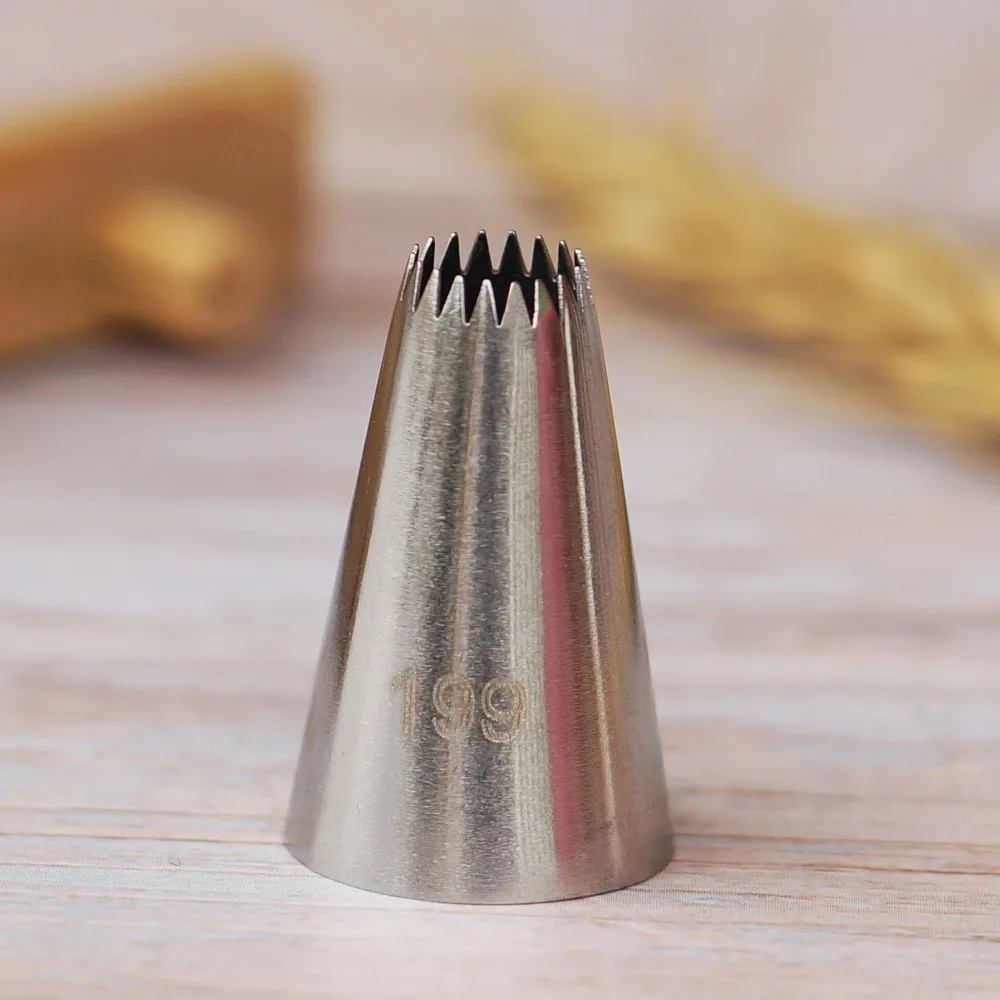 

#199 Small Size Open Star Piping Nozzle Cake Decorating Pastry Icing Tips Bakeware Kitchen Cookies Tools Stainless Steel