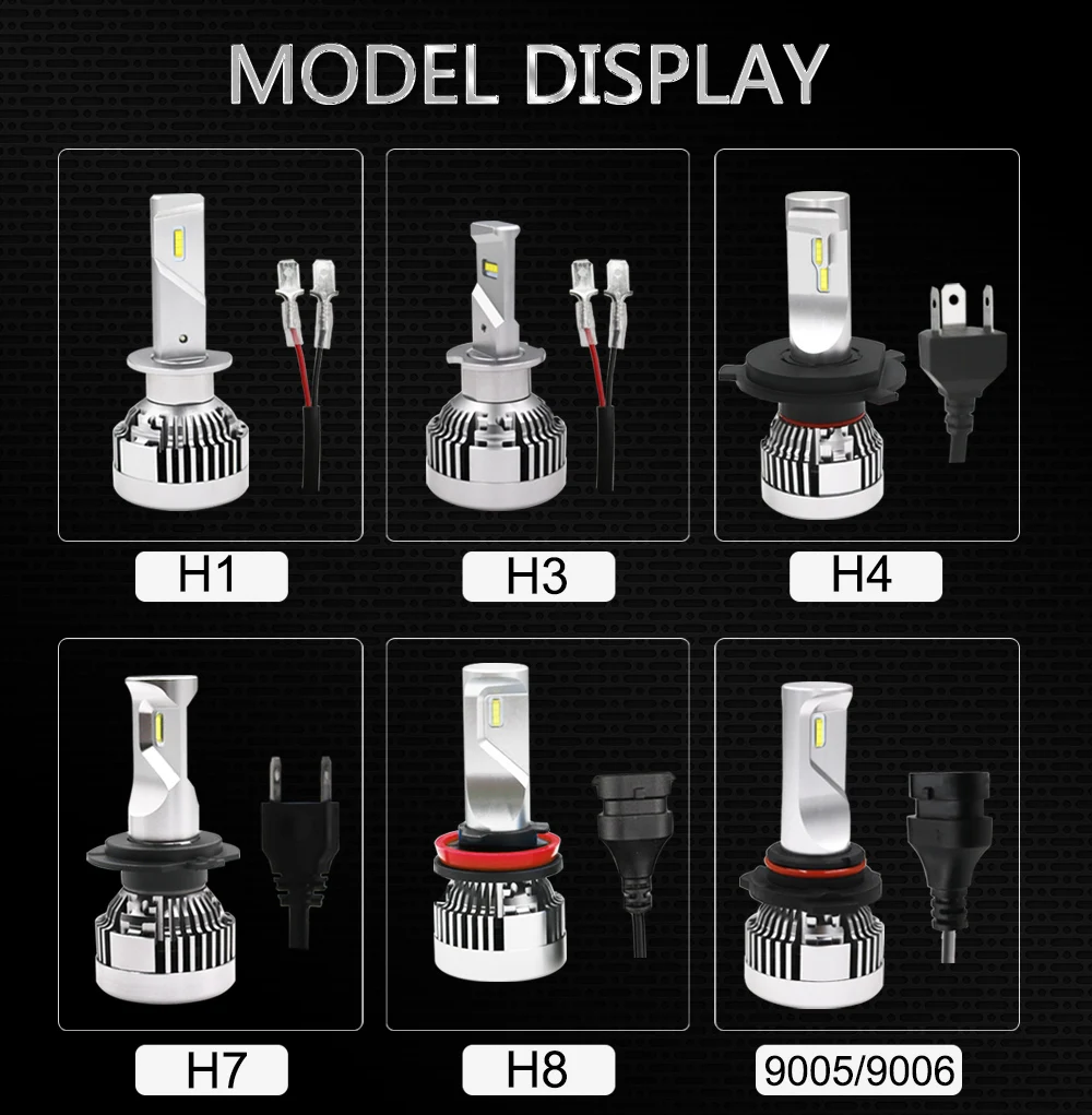 Продвижение авто H4 H11 H7 H8 светодиодный фары 2X30W 6500K 12000LM 12V лампы 2 стороны диоды
