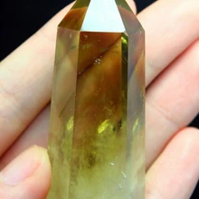 > Очистить красивые цитрин дымчатый кварц Природный кристалл WAND ТОЧКА Исцеление